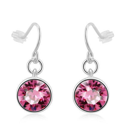 Hook Earrings Pink Swarovski Elements