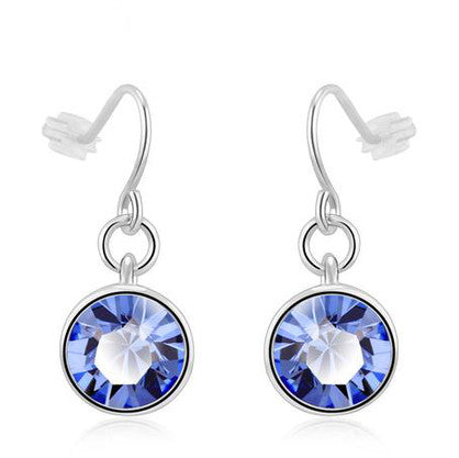 Hook Earrings Blue Swarovski Elements