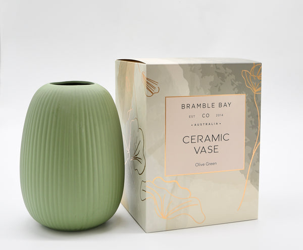 Olive Green Ceramic Vase