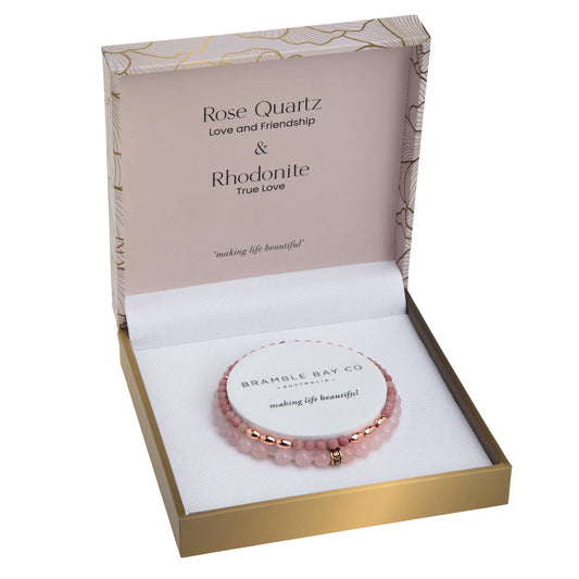 Rose Quartz & Rhodonite Bracelet