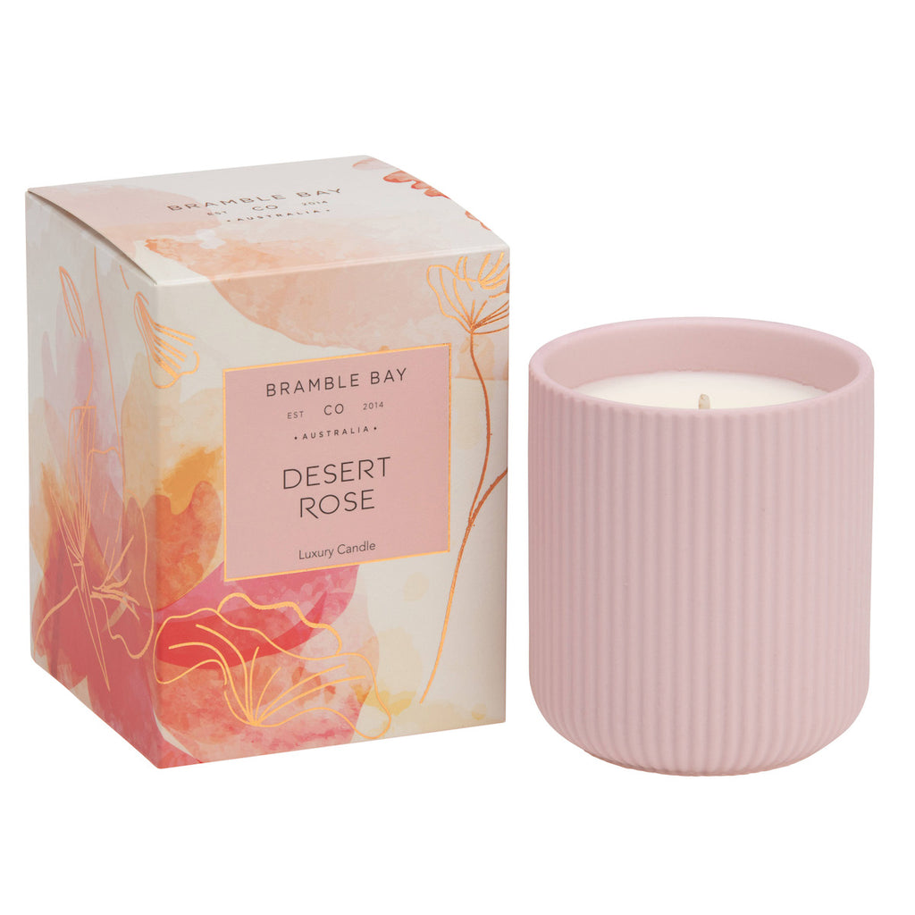 Desert Rose Ceramic Candle