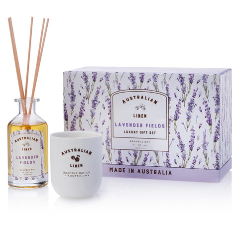 Australian Linen Votive and Diffuser Gift Set Lavender Fields