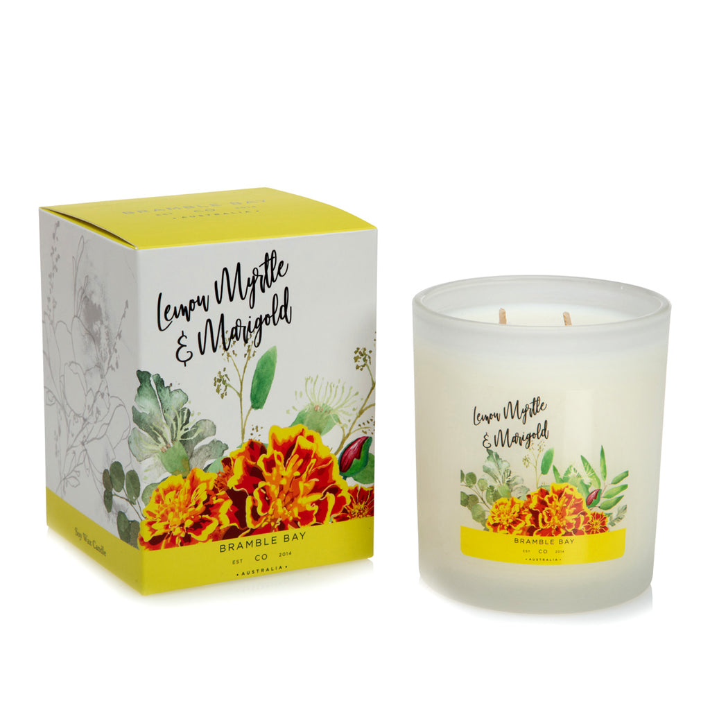B&B Luxury Candle Lemon Myrtle & Marigold 300gm
