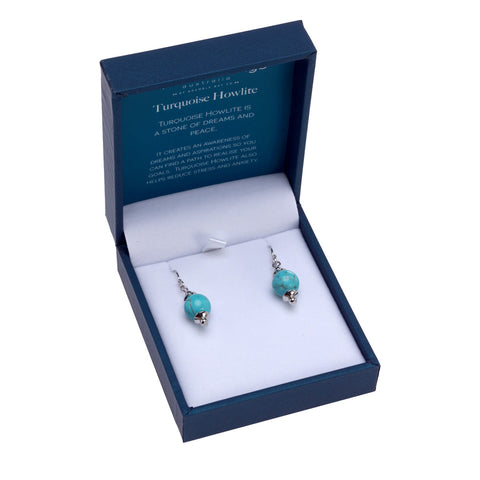 Turquoise Howlite 10mm Bead Drop Earring