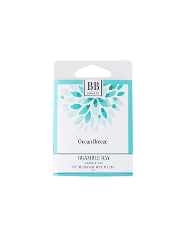 A soy wax melt featuring a fragrance that will transport you to a coastal beach.