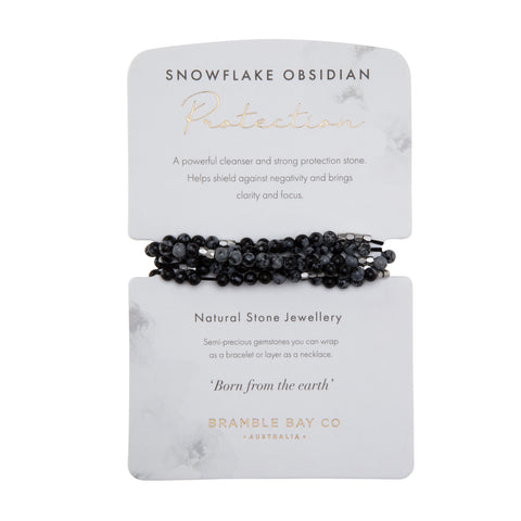 Snowflake Obsidian Wrap Bracelet
